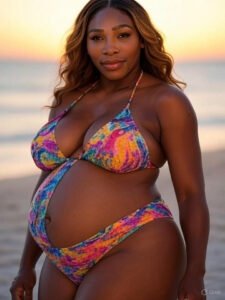 Serena Williams Ignites the Internet with Stunning Bikini Photos, Showcasing Baby Bump in Third Pregnancy Extravaganza!