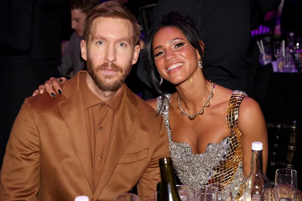 Taylor Swift's ex-boyfriend Calvin Harris praises wife Vick Hope live on stage in rare moment of PDA