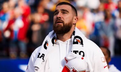 "It's definitely my last game with the Chiefs," Travis Kelce says in tears as he announces his departure just hours after their victory.