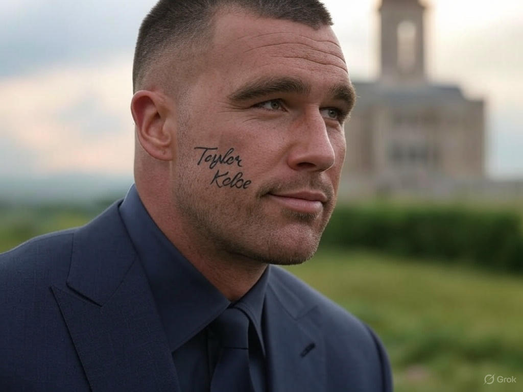 “Travis Kelce Shocks Fans with Heartfelt Gesture—Gets Taylor Swift’s Name Tattooed on His Face as a Bold Symbol of Love”